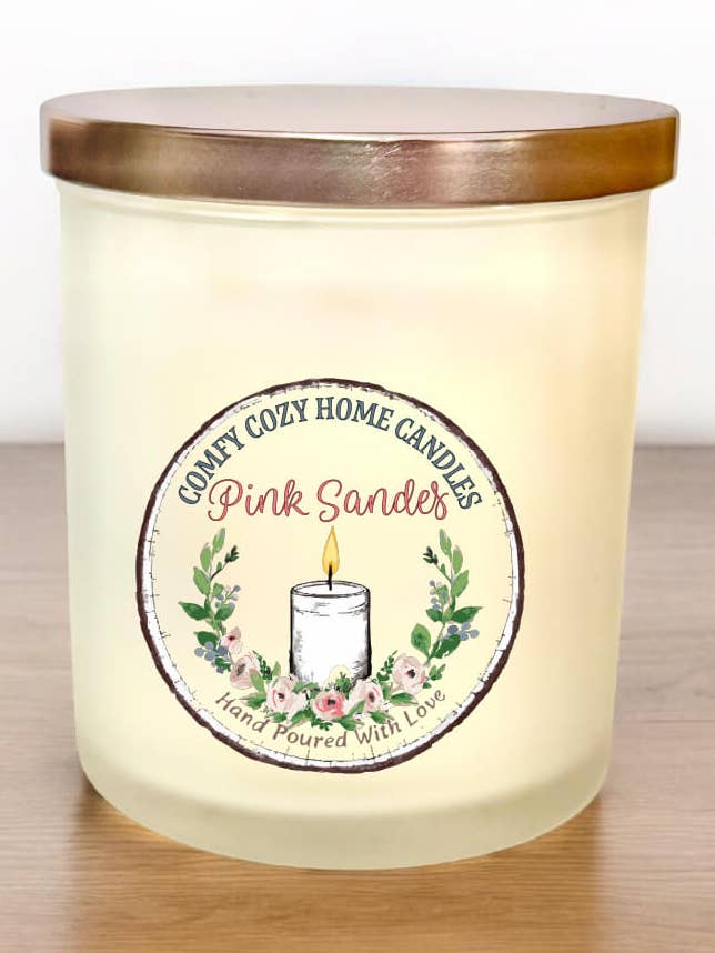 Sheer Elegance Luxury Candle with Box Pink Sands for wholesale by Comfy Cozy Home