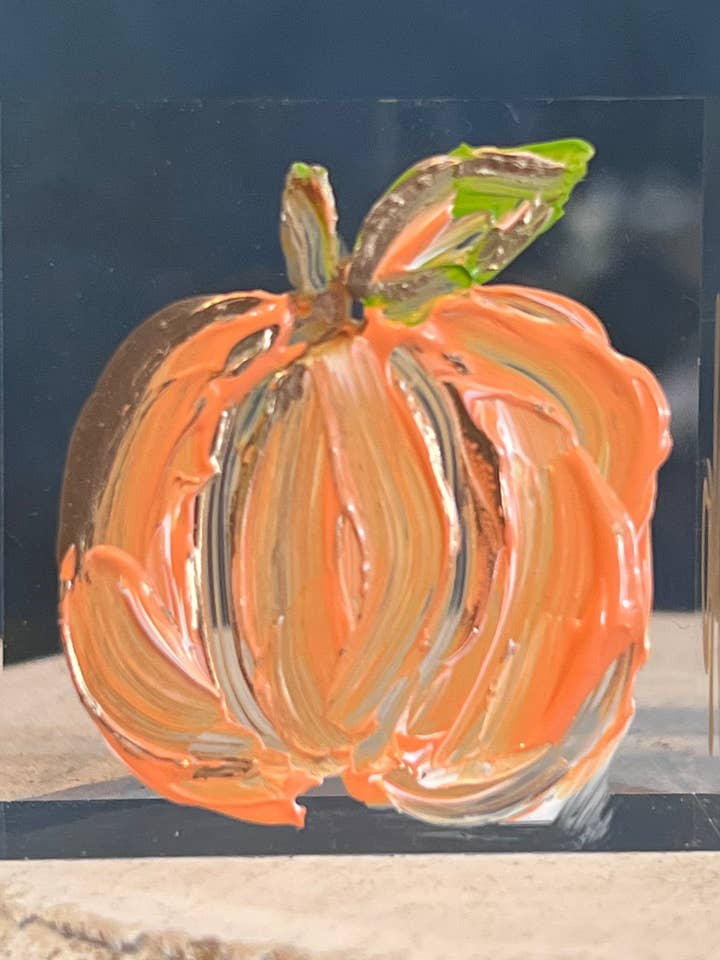 Little Pumpkin Lucite Block for wholesale by The Painted Petal