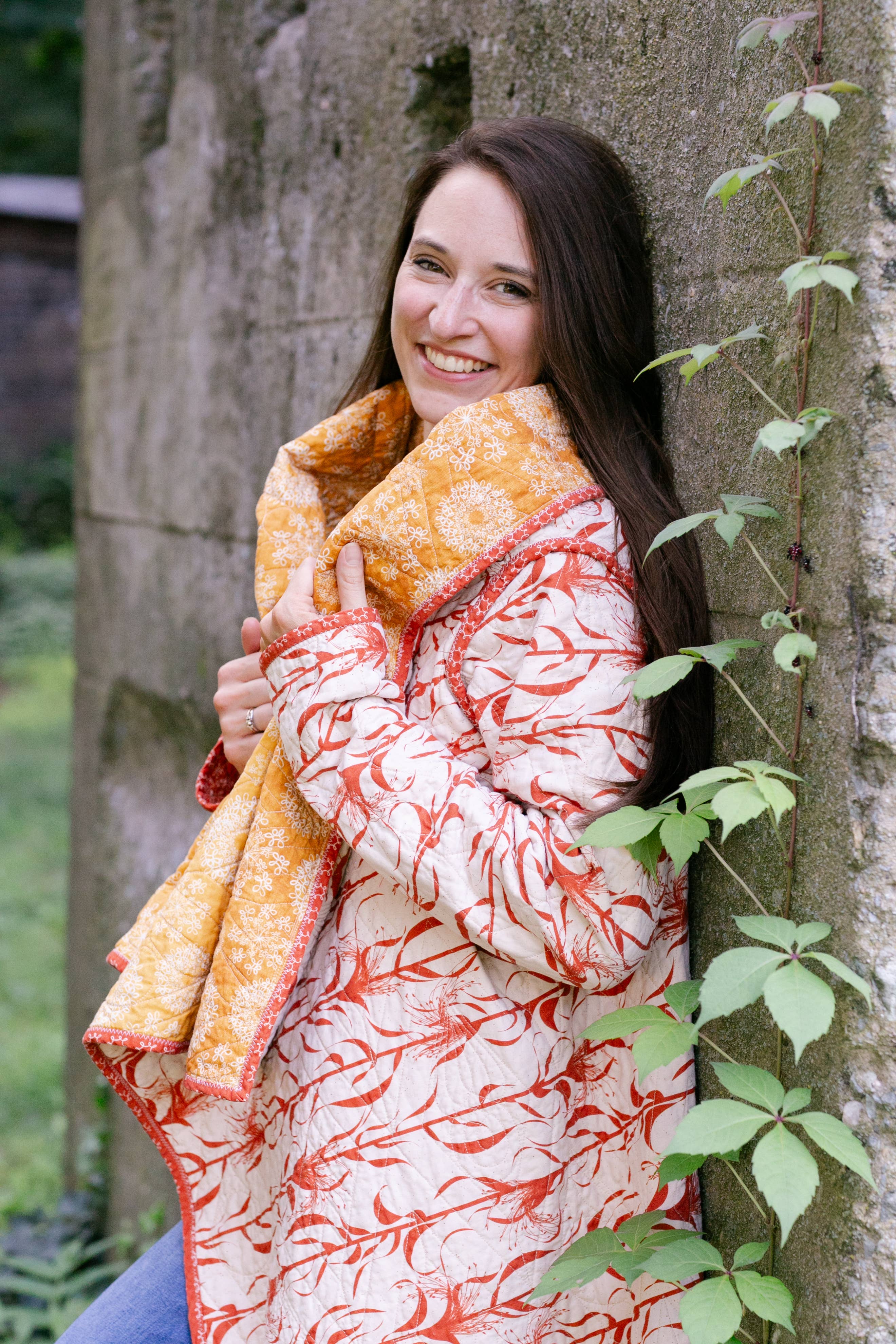 Rachel Rossi Design - Wholesale Craft Sewing Kit - Cozy Cascade | A Quilted Open Front Cardigan11