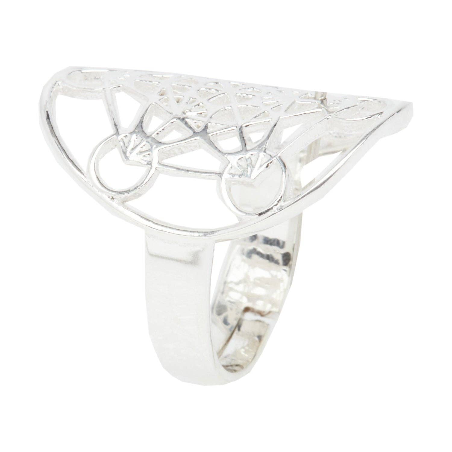 KARMA YOGA SHOP - Wholesale Cocktail/Statement Ring - 925 Silver Metatron Cube Ring11