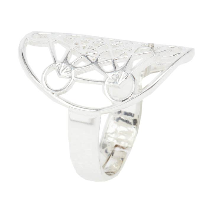 KARMA YOGA SHOP - Wholesale Cocktail/Statement Ring - 925 Silver Metatron Cube Ring11