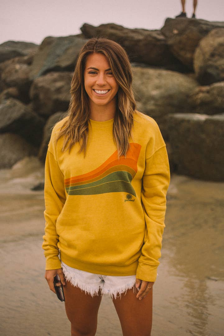 Goodseed Clothing - Wholesale Graphic Sweatshirt - Women's - Down Vest Sweatshirt Mustard2