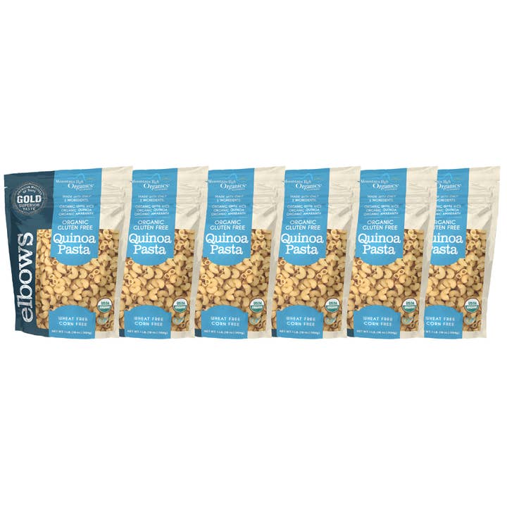 Gluten Free Organic Quinoa Pasta, Elbows - 1lb Bags for wholesale by Mountain High Organics