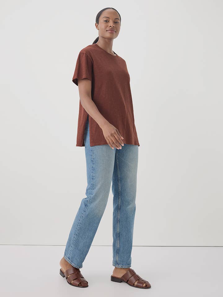 Mahogany Women's Featherweight Slub Oversized Tee for wholesale on Faire