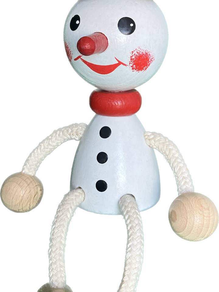 Wooden Bouncie Toy - Snowman - Handcrafted for wholesale by Toywood