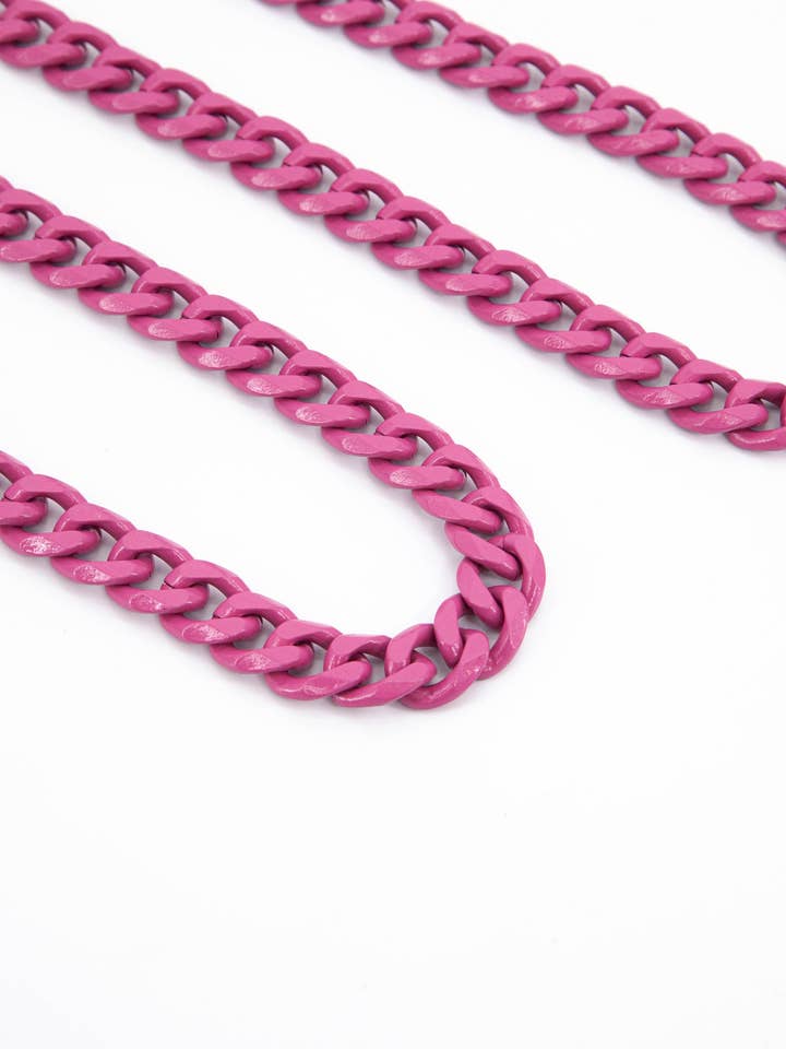 Chain Link Acrylic Bag Strap in Pink for wholesale by Sarta Accessories