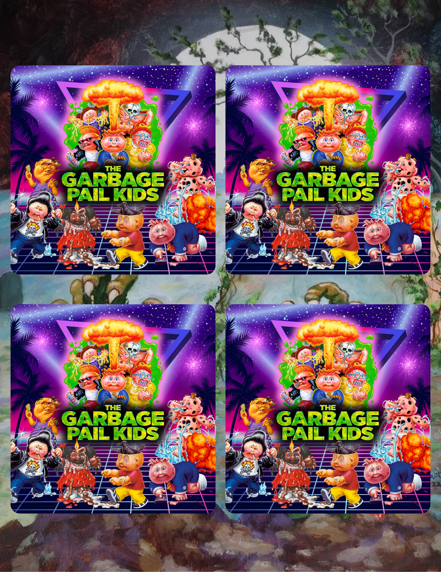 Graveyard Offerings - Wholesale Coasters - Garbage Pail Kids set of 4 Coasters0