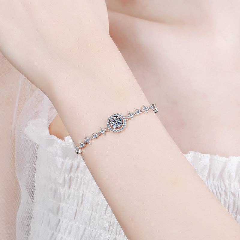 Perimade & Co. LLC - Wholesale Charm/Dangle Bracelet - Moissanite Charm Wedding Bracelet in 925 Sterling Silver4