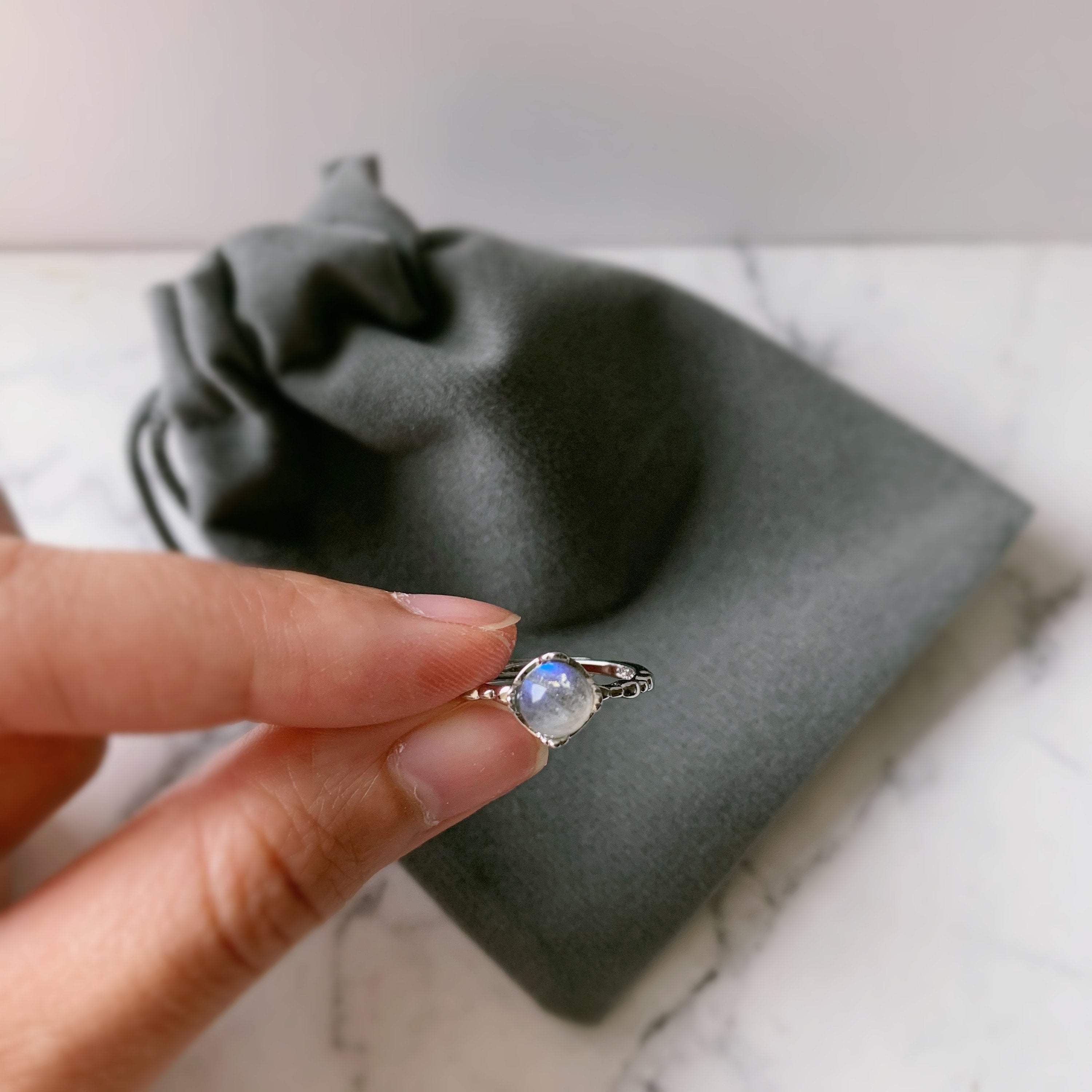Crystolver (We Cover All Import Fees) - Wholesale Single Stone/Solitaire Ring - Moonstone Gemstone Ring