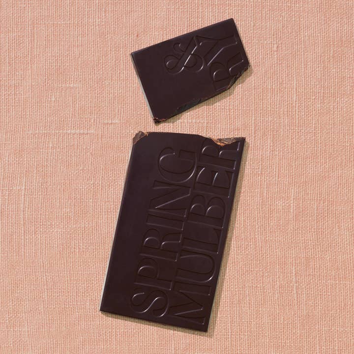 Spring & Mulberry - Wholesale Chocolate Bar - Mint Leaf Date-Sweetened Dark Chocolate