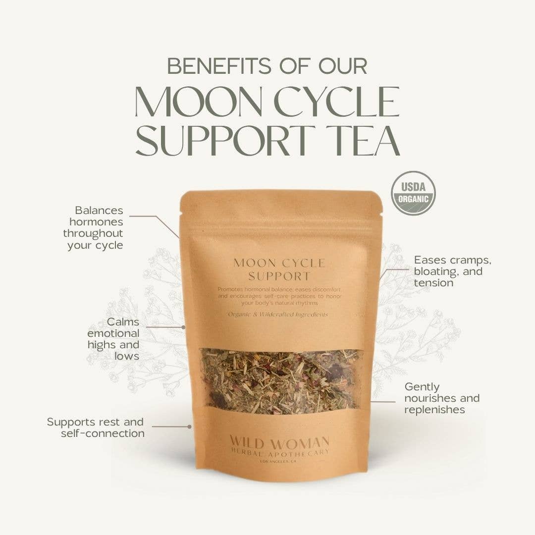 Wild Woman Herbal Apothecary - Wholesale Health/Detox Tea - Moon Cycle Support Tea | Hormone Balance, PMS & Self Care1