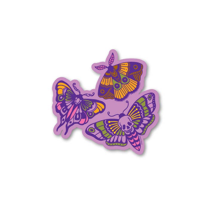 Moth Trio Sticker for wholesale by Golden Gems