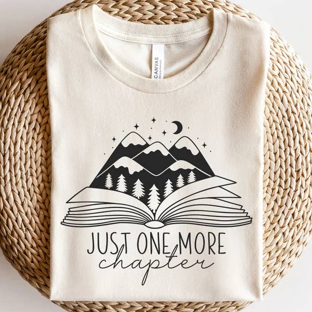Just One More Chapter Book Adventure Graphic T-Shirt for wholesale by VintageLee Crafted