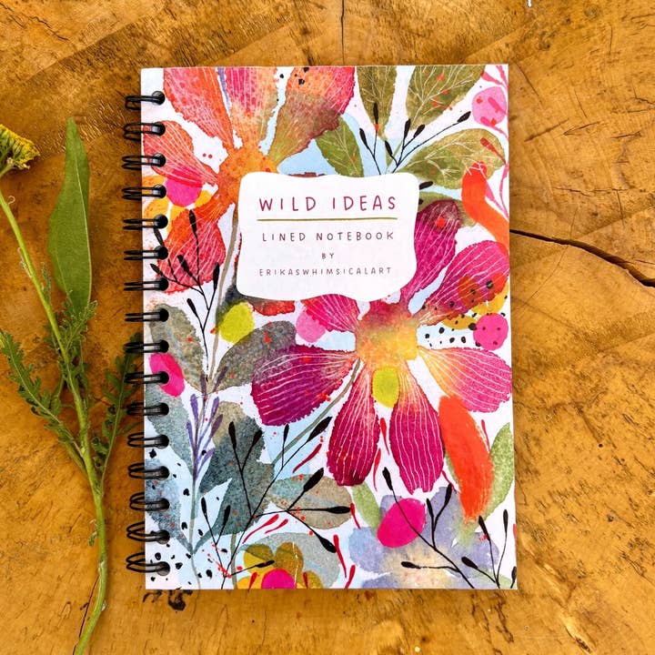 Wild Ideas -A5 Handmade Notebook / Illustrated Journal for wholesale by Erika's Whimsical Art
