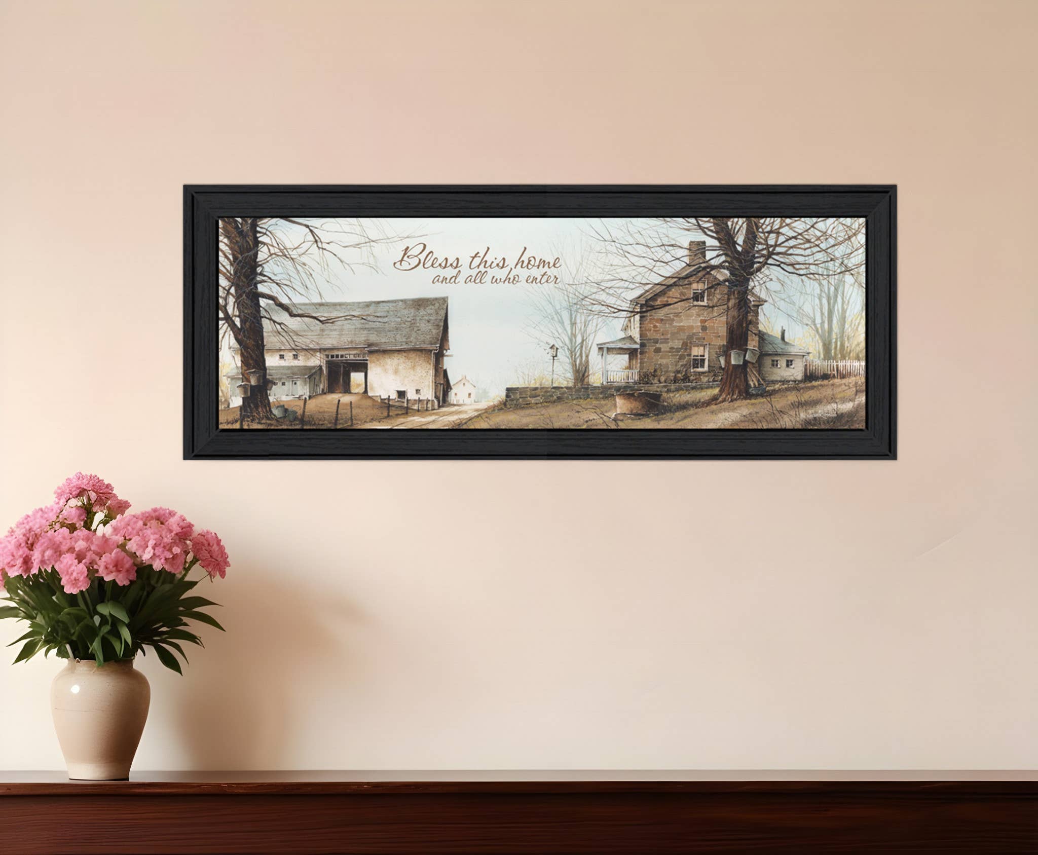 HomeRoots - Wholesale Art Print - Bless This Home 1 Black Framed Print Wall Art0