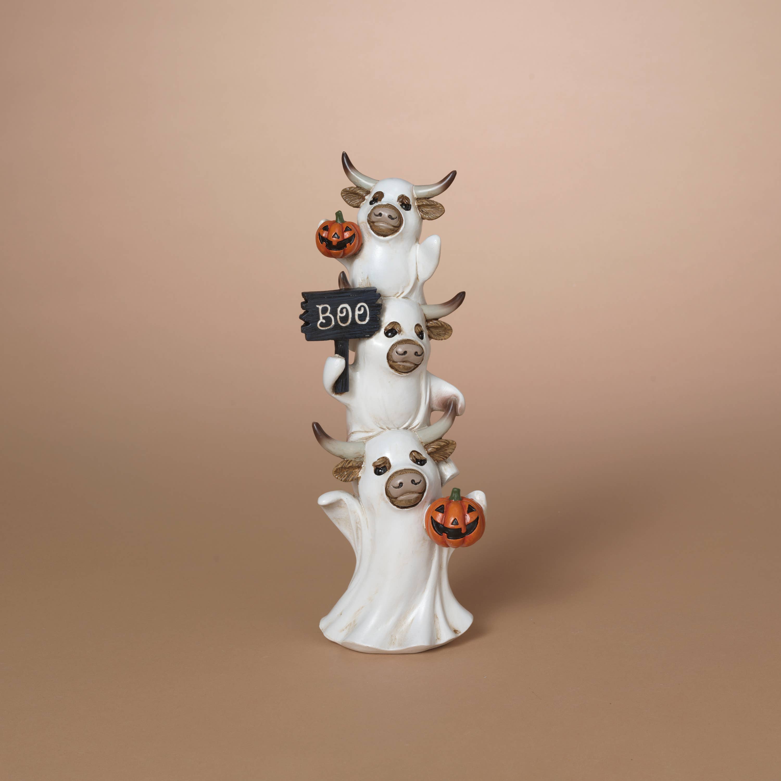 The Gerson Companies - Wholesale Decorative Figurine - Gerson Halloween 11"H Resin Halloween Stacking Highland Cow0