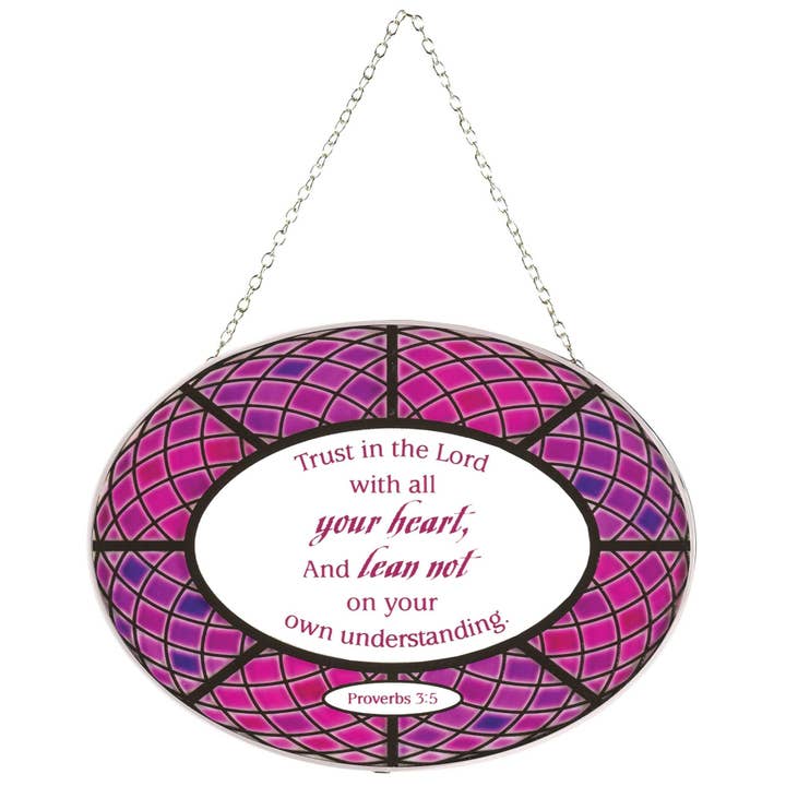 🍗 Oval Suncatcher Stol på Herren 9" for engroshandel hos Cottage Garden