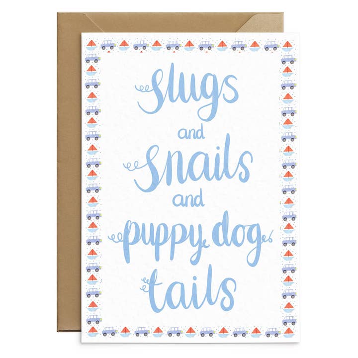 What Little Boys Are Made Of Card for wholesale by Poppins & Co.