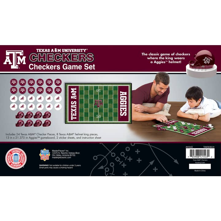 Masterpieces Puzzles - Wholesale Board Game - Texas A&M Aggies Checkers Board Game