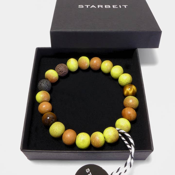 Yellow Men's Bracelet Pearl Power WM31 made from Natural Materials for wholesale by STARBEIT