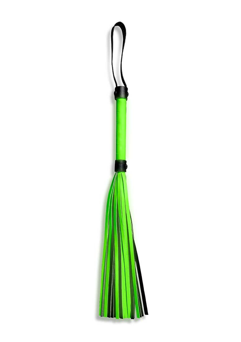 Neon Green Black Glow in the Dark Flogger - Bondage Sex Toy for wholesale on Faire3