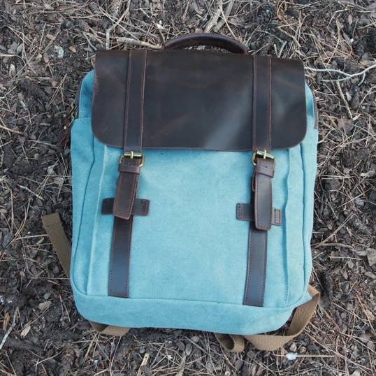 Berlin - Retro Vintage uniseks rugzak - Lake Green voor wholesale door MyBackShops