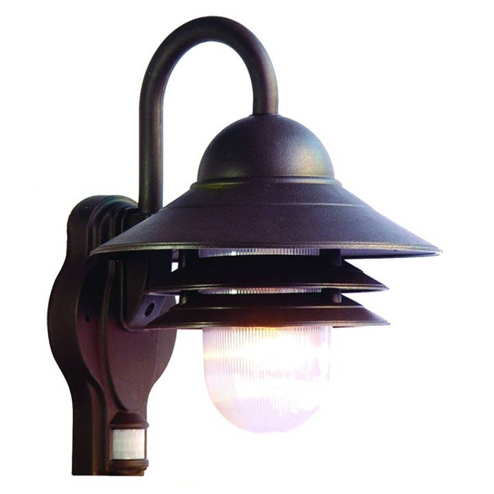HomeRoots - Vendita all'ingrosso Luce per esterni/da giardino - Lampada da parete per esterni con sensore di movimento in bronzo antico