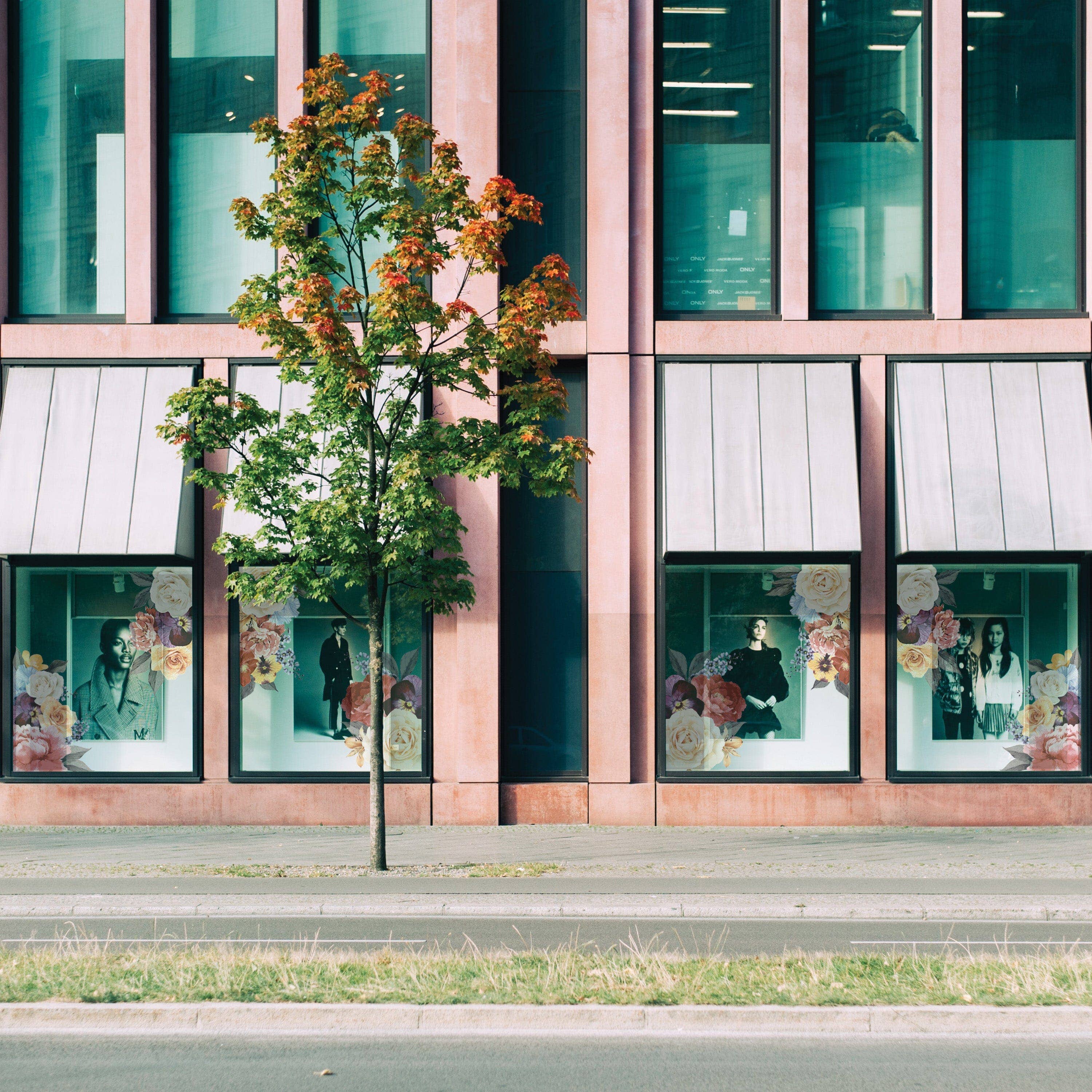 Arc-en-ciel Autocollants vintage fleuris pour fenêtres en vente sur Faire5