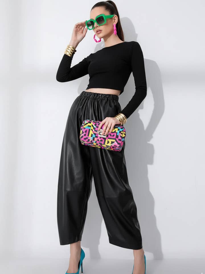 PU Wide-Leg Pants, Wall Street | Women - BYMANYC ® New York for wholesale by BYMANYC NEW YORK