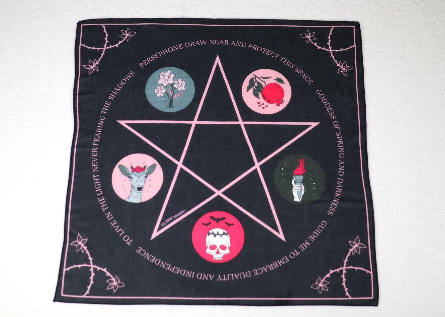 Lady Moon Co.® - Venta al por mayor Bandana - Mujer - Bandana de Tela de Altar: Perséfone1