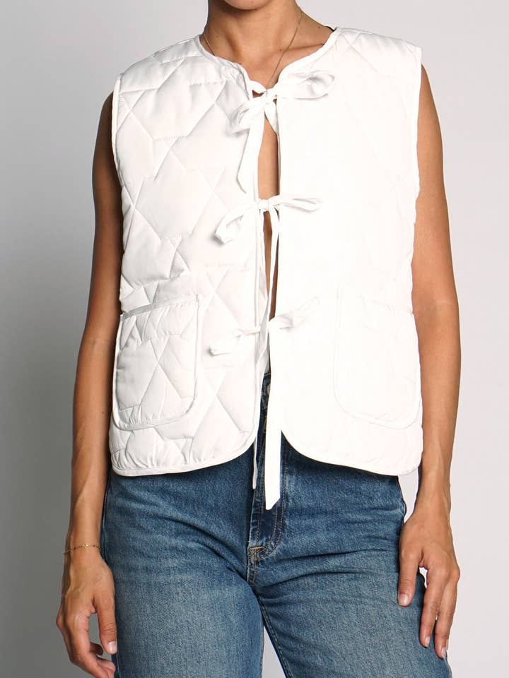 PADDED TIE FRONT VEST for wholesale by Sans Souci