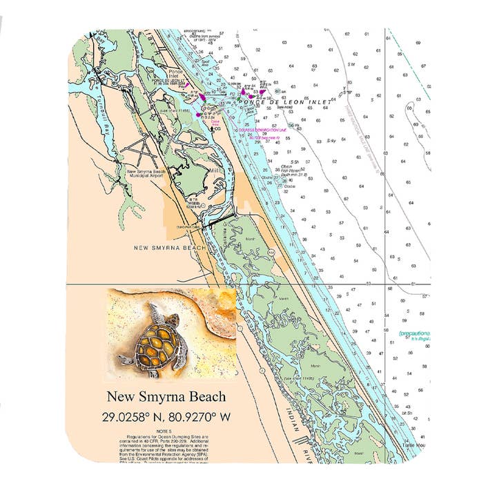 Mouse Pad-New Smyrna Beach Nautical Chart for wholesale by Mike Ring Photography