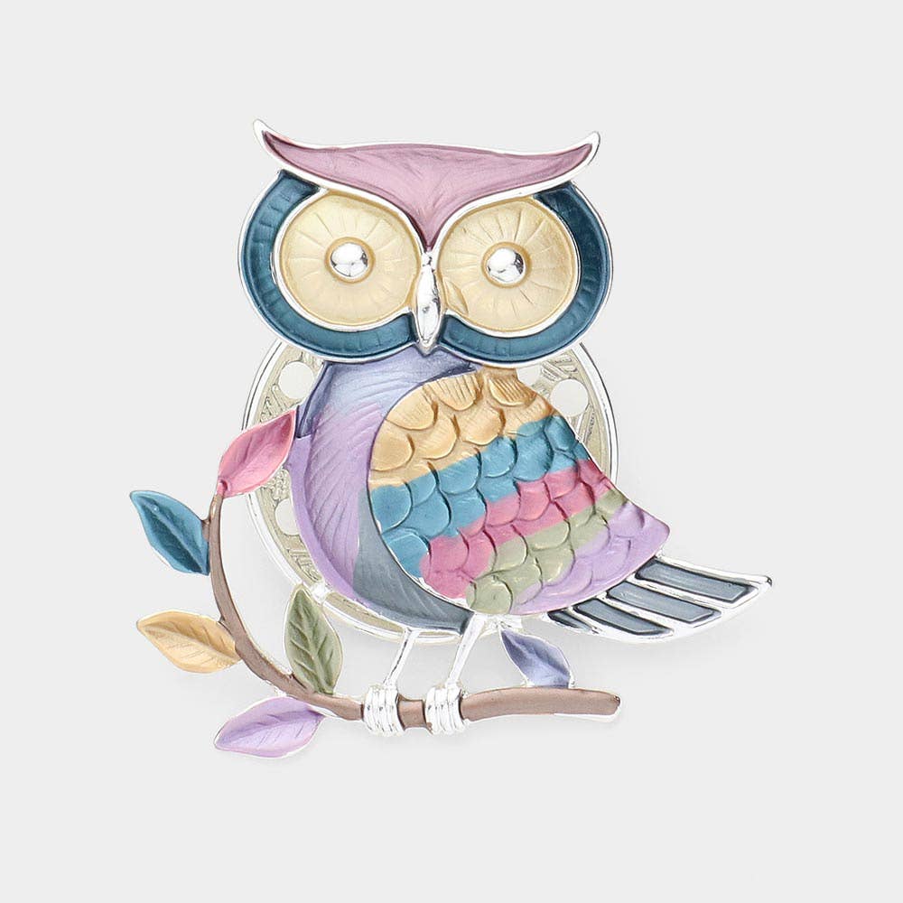 Sensibling Corp. - Wholesale Brooch - Colored Metal Owl Magnetic Brooch0