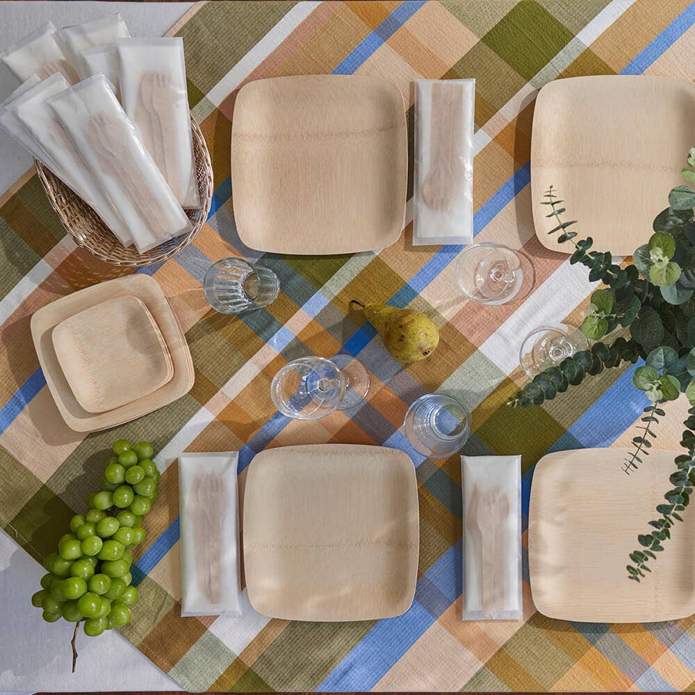 bambu® - Wholesale Disposable Plate - Disposable Bamboo Square Plates, Bulk Case of 1006