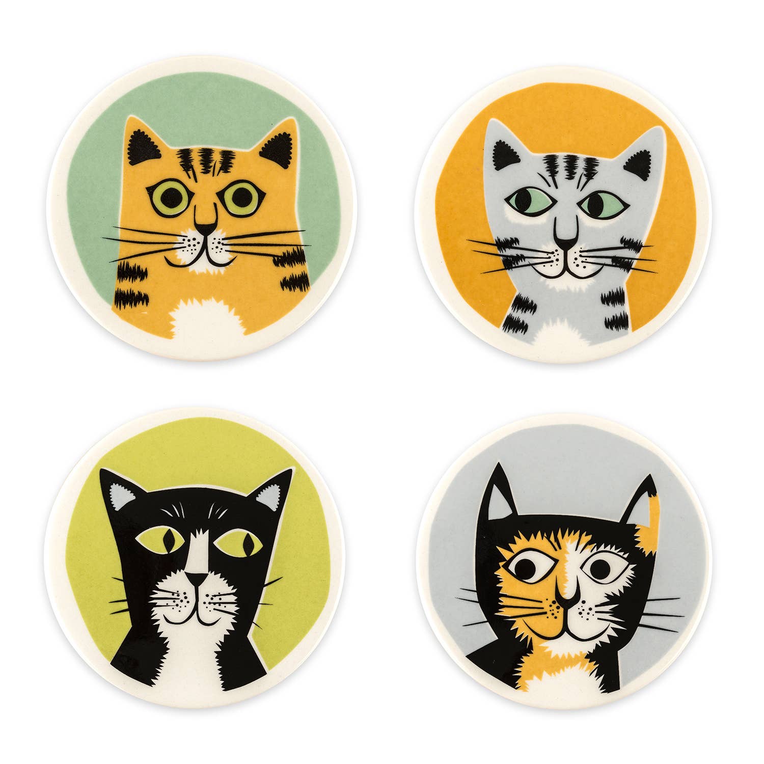 Hannah Turner Ltd - Wholesale Coasters - Handmade Ceramic Cat Coasters box set of 41