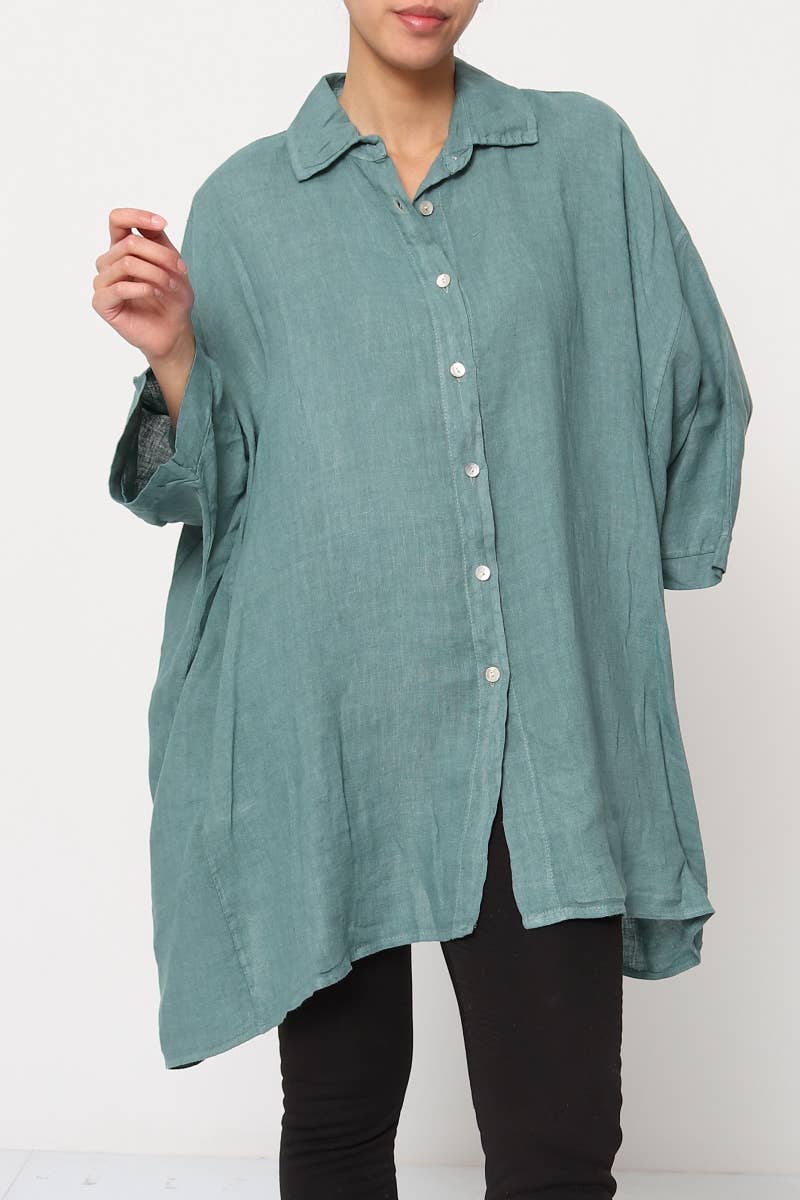 LÉA & LUC - Wholesale Button Down Shirt - Women's - 100% Linen Shirt REF. 285820