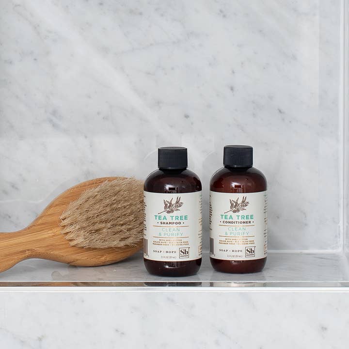 soapbox - Wholesale Hair Shampoo - Tea Tree & Mint Scalp Balancing Shampoo Travel Size