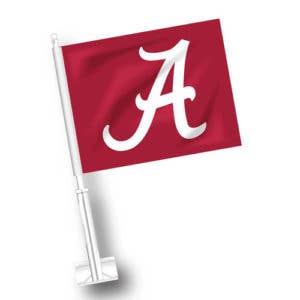 Turnovers Inc - Wholesale Flag - Alabama Car Flag- Crimson with Script A0