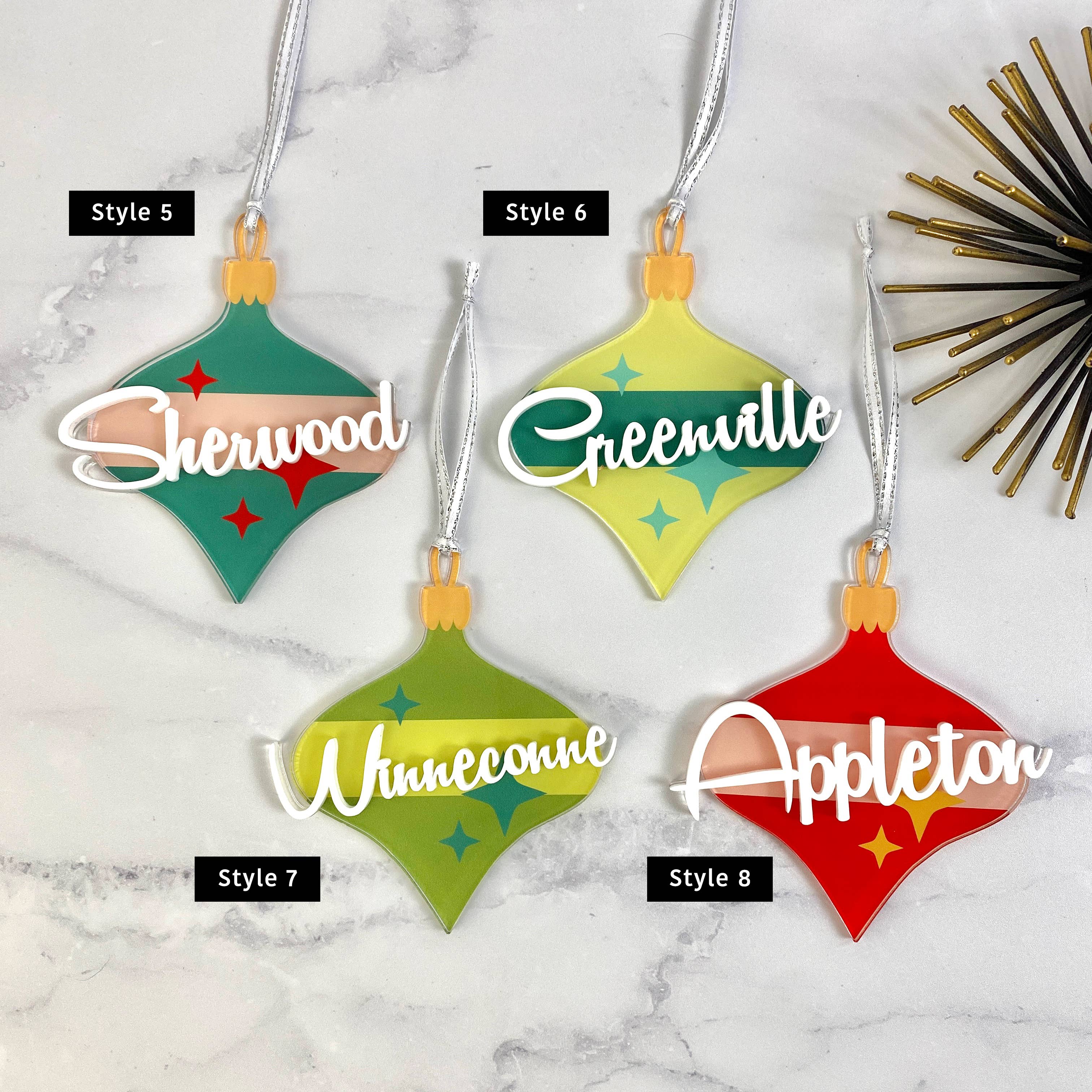 Atomic Kraftworks - Wholesale Ornament - Vintage Bauble Customizable [Your City] Ornament2
