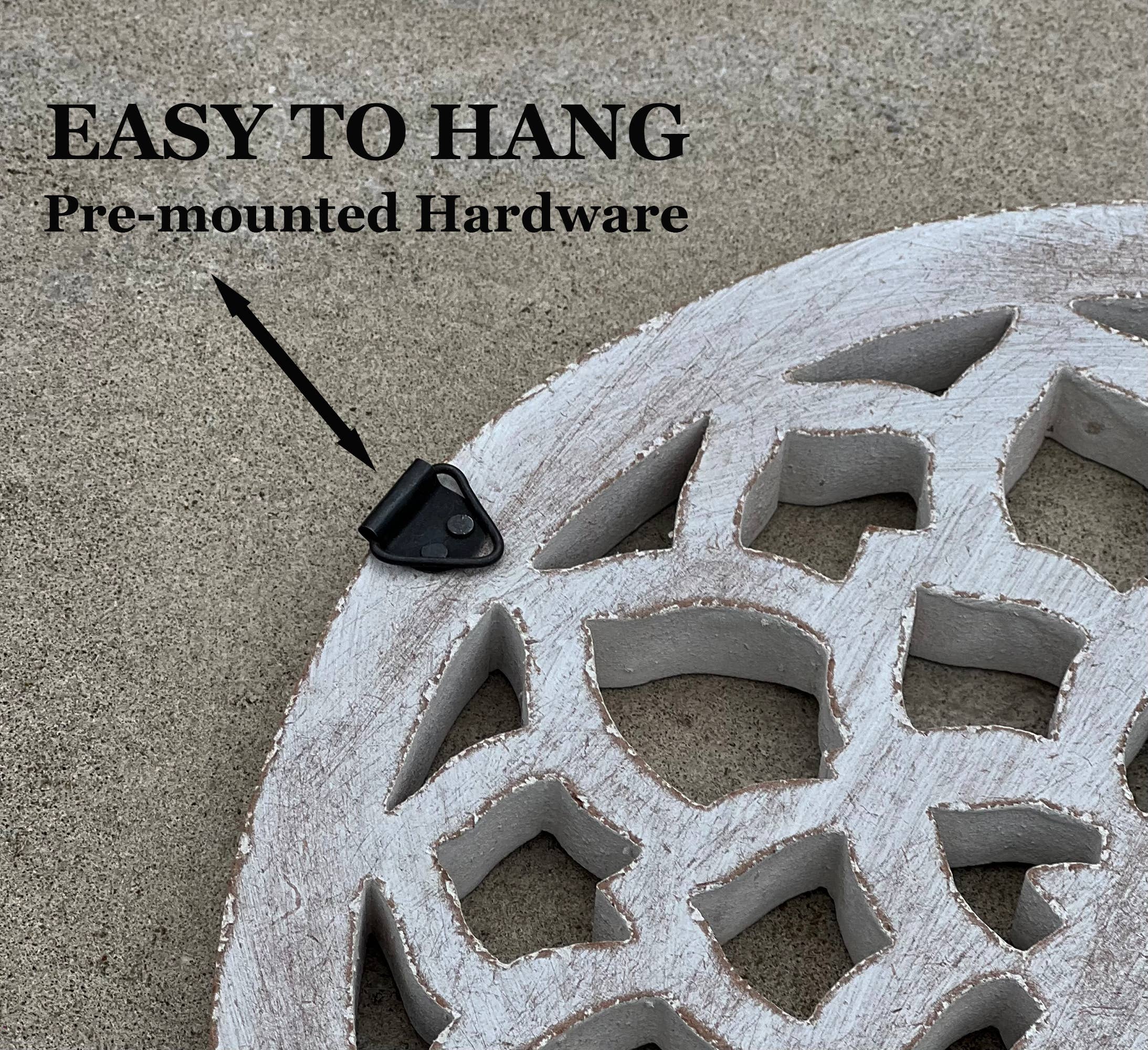 Lungta Imports - Wholesale Wall Accent - Handcrafted Wooden Lotus Flower Wall Décor Hanging Art4