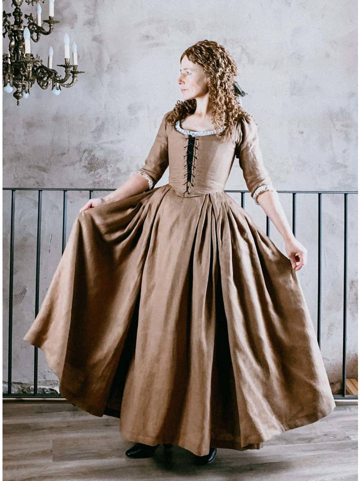 Atelier Serraspina - Vendita all'ingrosso Costume di carnevale - Donna - LOUISE, Abito Toffee del XVIII secolo