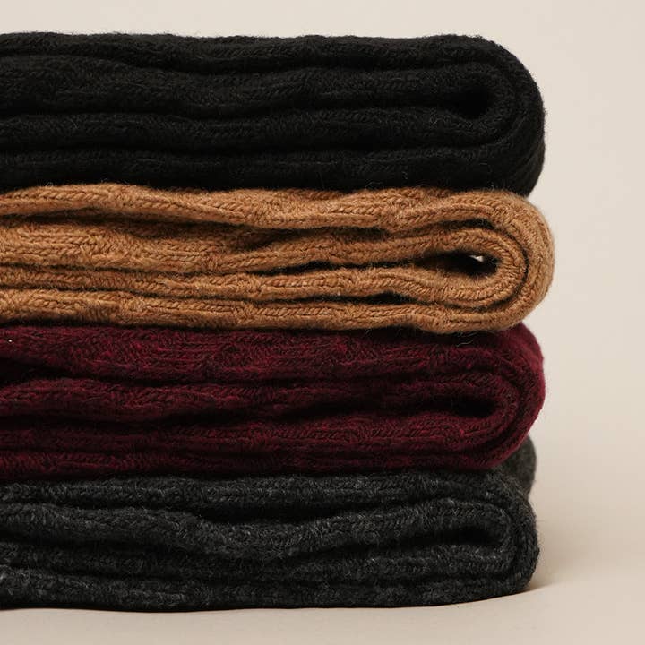 Women's Rib Knitted Wool Blend Crew Socks. for wholesale on Faire5