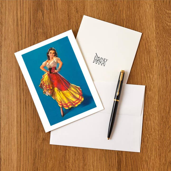 Found Image Press - Wholesale Stationery/Notecard Set - Greeting Card AP-338 Mexican Senorita Dancing1