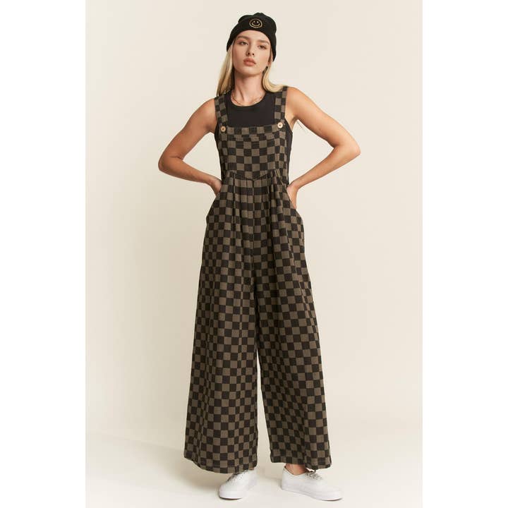 1010 Checkered Denim Wide Leg Overall SI-28638 and other Purchase Wholesale checker overalls. Free Returns & Net 60 Terms on Faire trending on Faire.