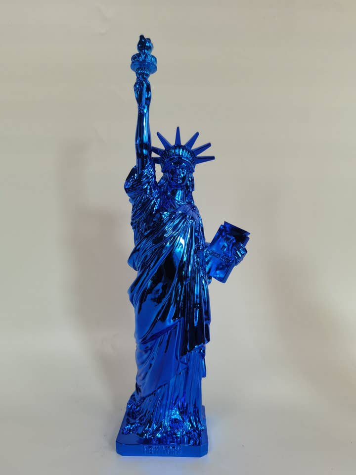 Estátua da Liberdade de 12" Eletroplacada Azul por atacado de ZIZO USA INC