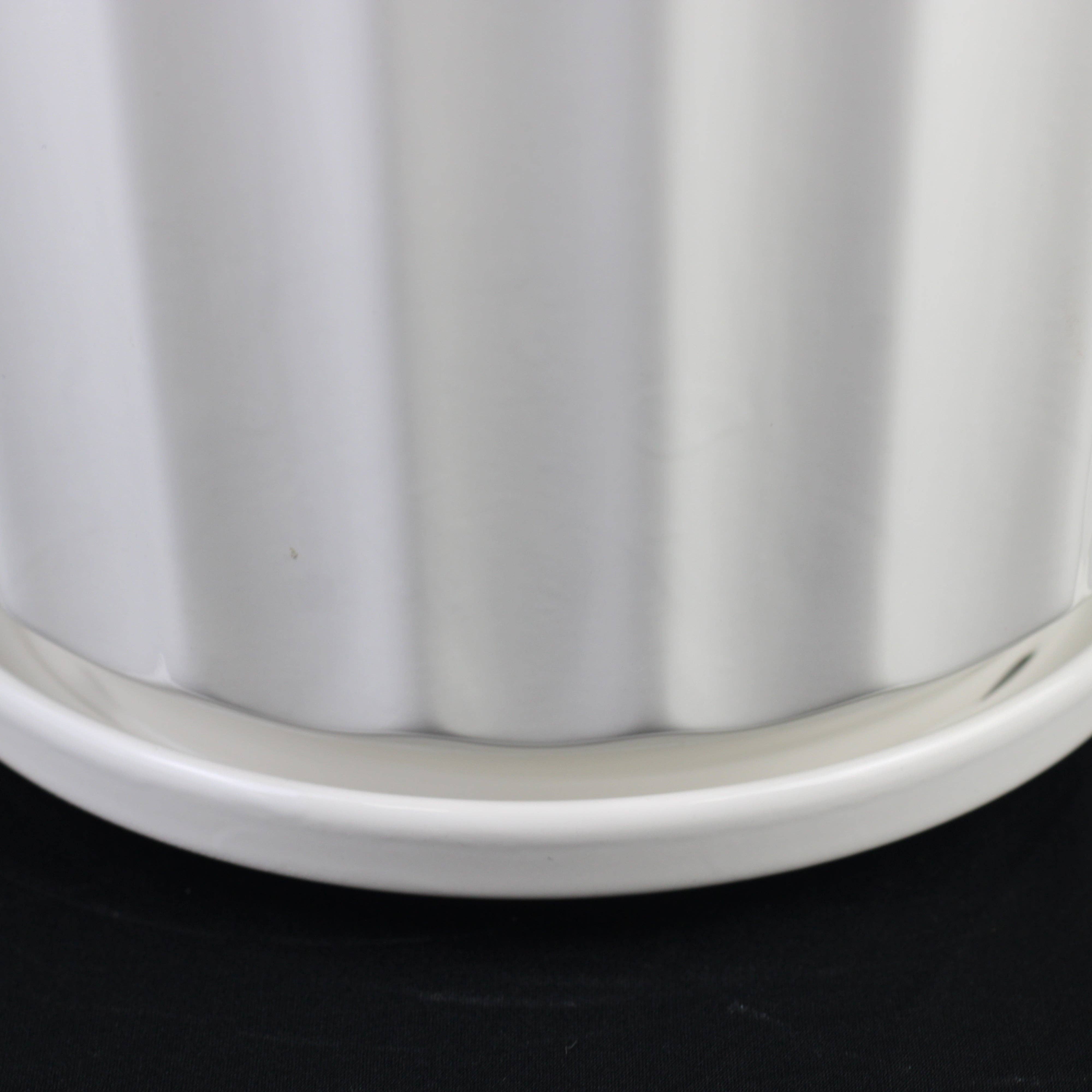 Florinia - Wholesale Plant Pot - 3-Piece White Fluted Ceramic Planter Set, Case Pack7