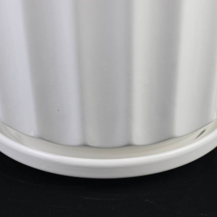 Florinia - Wholesale Plant Pot - 3-Piece White Fluted Ceramic Planter Set, Case Pack7