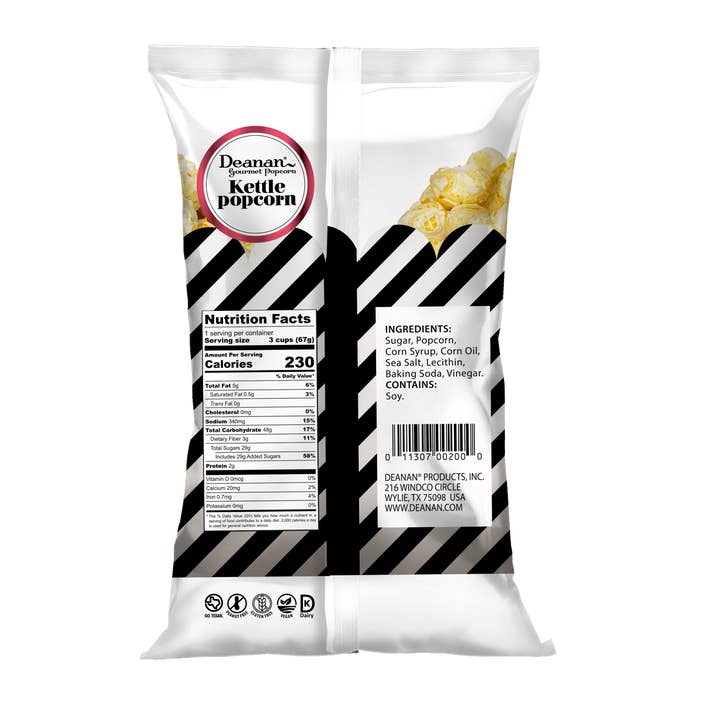 Deanan Gourmet Popcorn - Wholesale Popcorn - Kettle Popcorn - 100 Count - 3 Cup Bags4