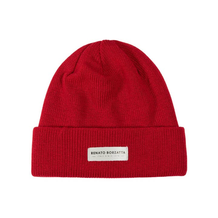 RB5001V | Double-layer Knit Hat MONVISO Wool Blend Made in Italy. Color Red - One Size for wholesale by Kaili mood / RENATO BORZATTA - Italy since 1978 -