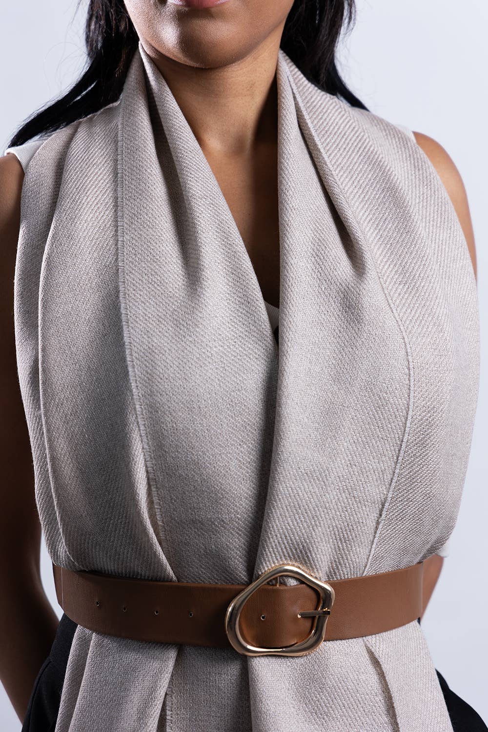 Pashmisy - Wholesale Wrap - Women's - Lightweight Wool Shawl in Oatmeal Brown1